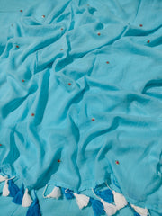 The hand crafted "Bindi" mul cotton saree