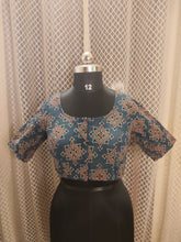 Ajrakh cotton blouse with elastic