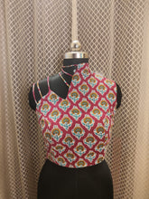One shoulder cotton printed kantha blouse