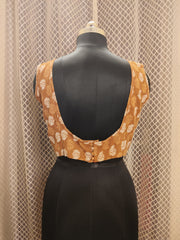 Printed katha sleeveless blouse