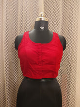 ajrakh patch sleeeveless blouse