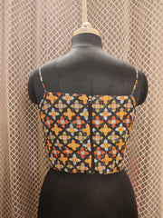 Noodle strap blouse with front frills