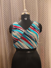 Printed cotton blouse with attached sleeves