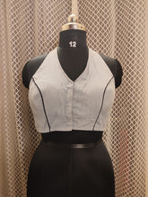 Grey Bagru printed racer back Sleeveless blouse