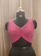 Sleeveless cotton blouse with hand painting at the back