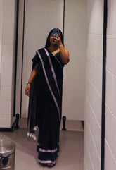 Black white Masaba inspired "Office office " collection of mul cotton sarere