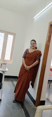 "SHEROES" plain mul cotton sarees