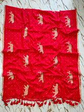 "Royal Bengal Tiger" Gold Print Mul Cotton Saree