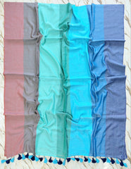 Cassata deep multi colour handloom mul cotton saree