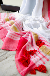 Half white " Festive edit " collection of mul cotton saree