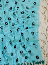 Black bold flower printed mul cotton saree