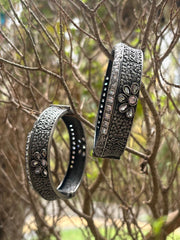 Silver Replica white stone bangle 1