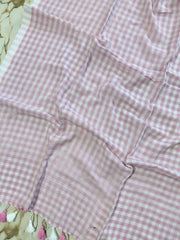 Small Chequered "Gingham" Collection of mul cotton saree