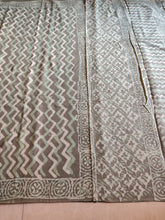 Green natural dyed block printed Jaipur mulmul saree