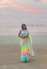 Cassata Multi Colour handloom mul cottton saree