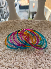 Dark multi jelly glass bangles