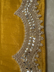 Designer cotton zari molten metal with heavy hand work border saree