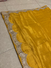 Designer cotton zari molten metal with heavy hand work border saree