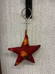 Hand-made fabric key chains/bag charms - Star