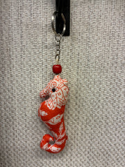 Hand-made fabric key chains/bag charms - Sea Horse
