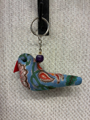 Hand-made fabric key chains/bag charms - Sparrow