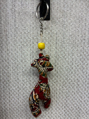 Hand-made fabric key chains/bag charms - Giraffe