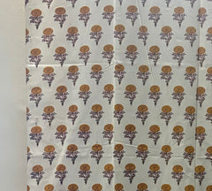Hand block printed cotton curtain