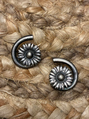 Silver Replica Sunflower stud earrings