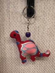 Hand-made fabric key chains/bag charms - Dinosaur