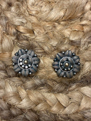 Silver Replica flower stud earrings