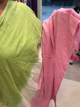 Pink white green 'Rangoli" collection of tie dye mul cotton saree