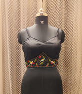 Black hand embriodered balconette Designer blouse