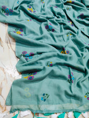 "Flora" collection of printed floral mul cotton saree