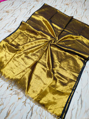 "Molten Metals " zari-mul sarees with thin borders