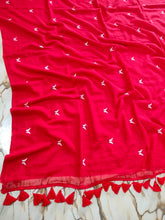 New Butterfly embroidered mul cotton saree