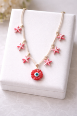 Red evil eye string chain