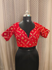 Red velvet celebrity style blouse