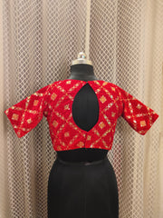 Red velvet celebrity style blouse