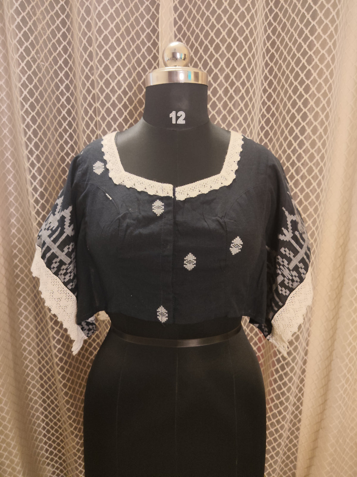 Kaftan style cotton jamdani blouse