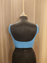 Blue jamdani sleeveless blouse