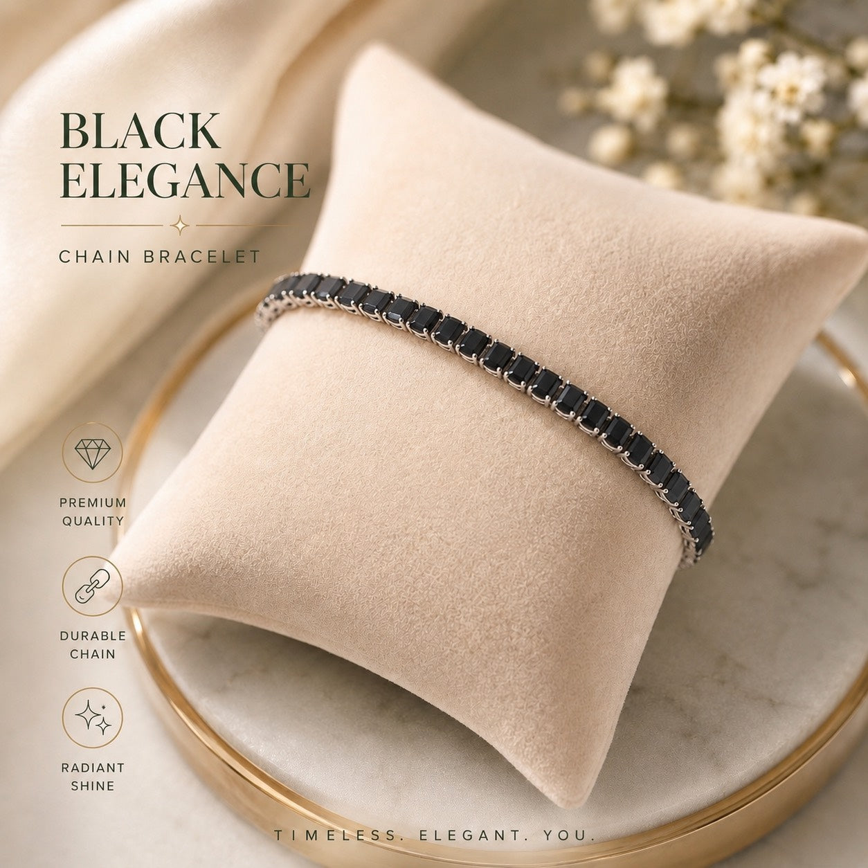 Elegant anti-tarnish stainless stone-studded chain bracelets