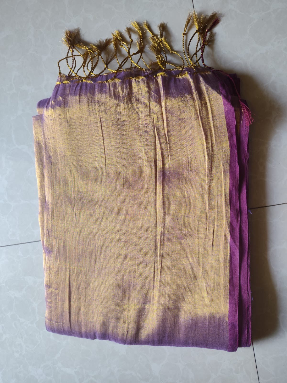 "Molten Metals " zari-mul sarees with thin borders
