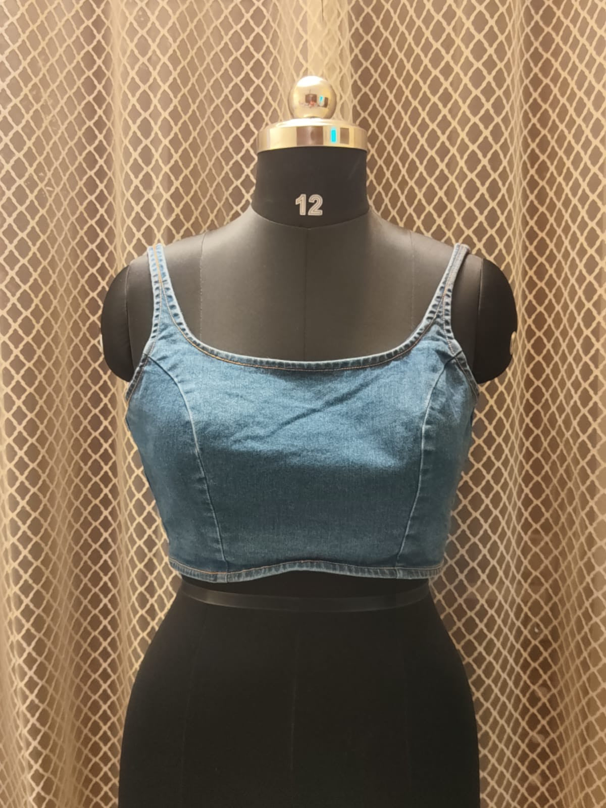 Blue Denim sleeveless blouse