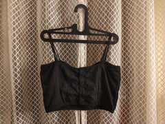 Black Hakoba blouse with noodle straps