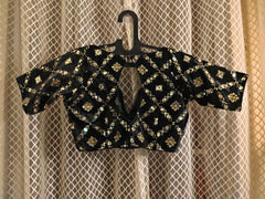 Black velvet Celebrity style blouse