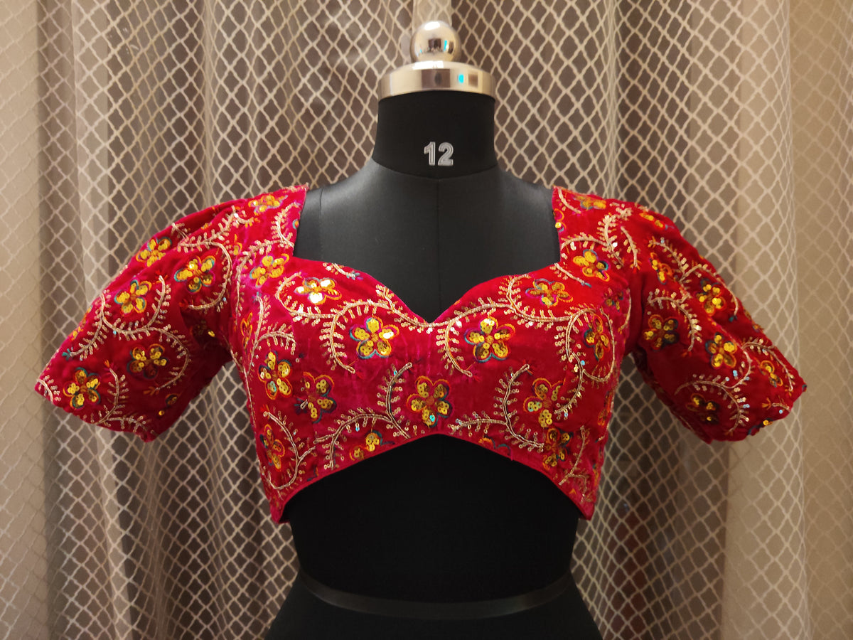 Pink velvet Celebrity style blouse