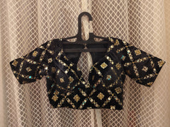 Black velvet Celebrity style blouse