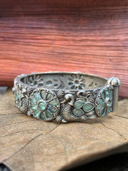 Silver replica mint stone bangle 1