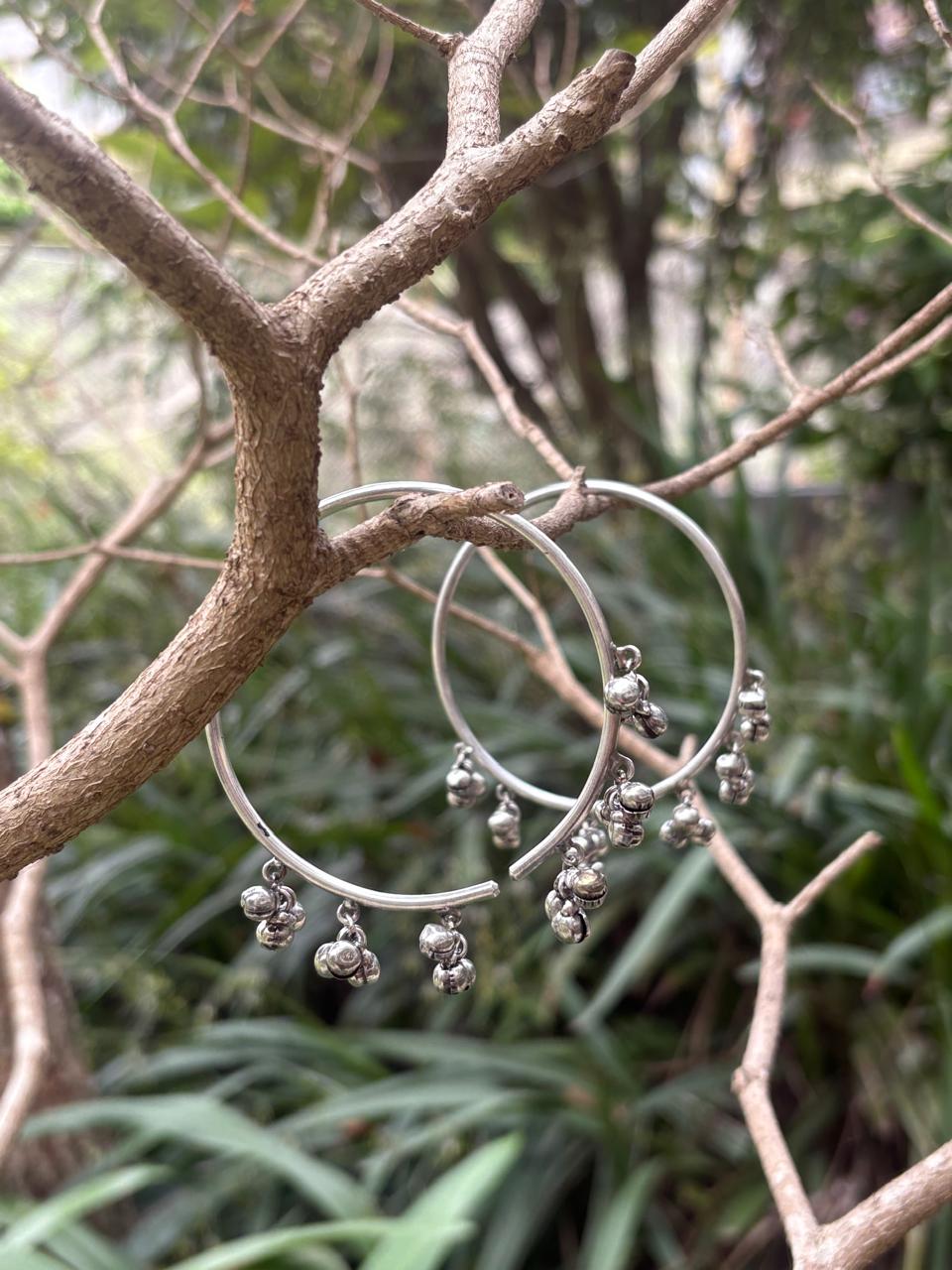Silver replica ghungroo bangle