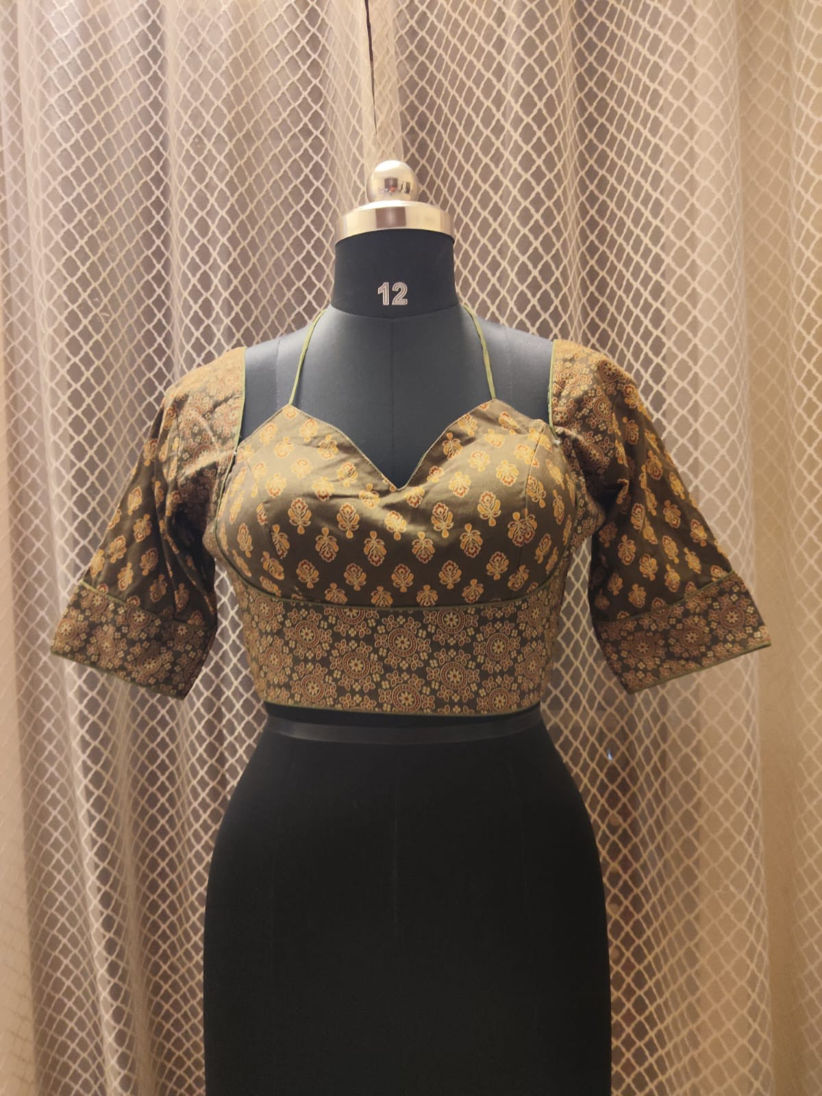 Green printed Masaba style blouse